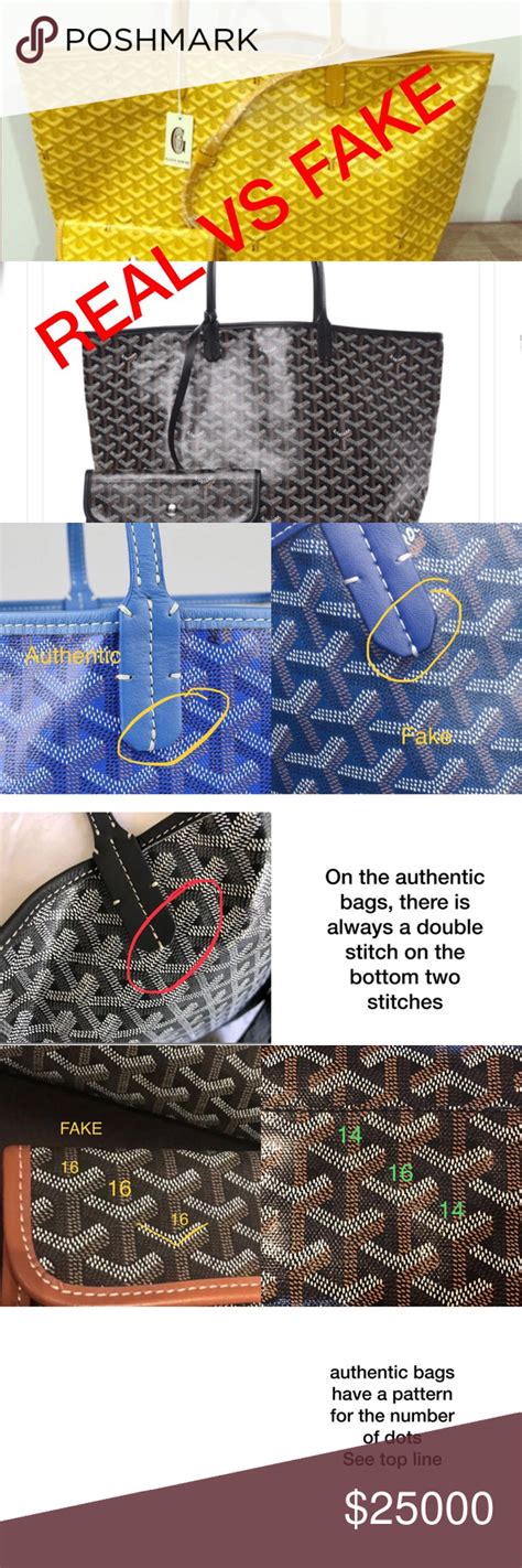 real goyard tote vs fake|authentic goyard handbags.